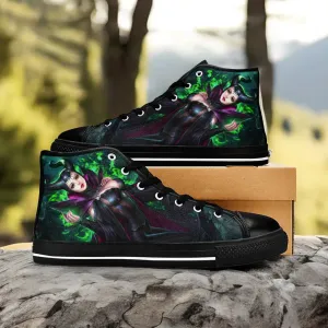 Sexy Maleficent Princess Aurora Shoes High Top Sneakers for Kids and Adults