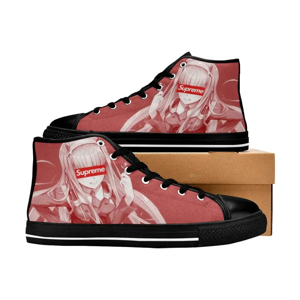 Sexy Zero Two Darling in the FranXX Shoes High Top Sneakers for Kids and Adults