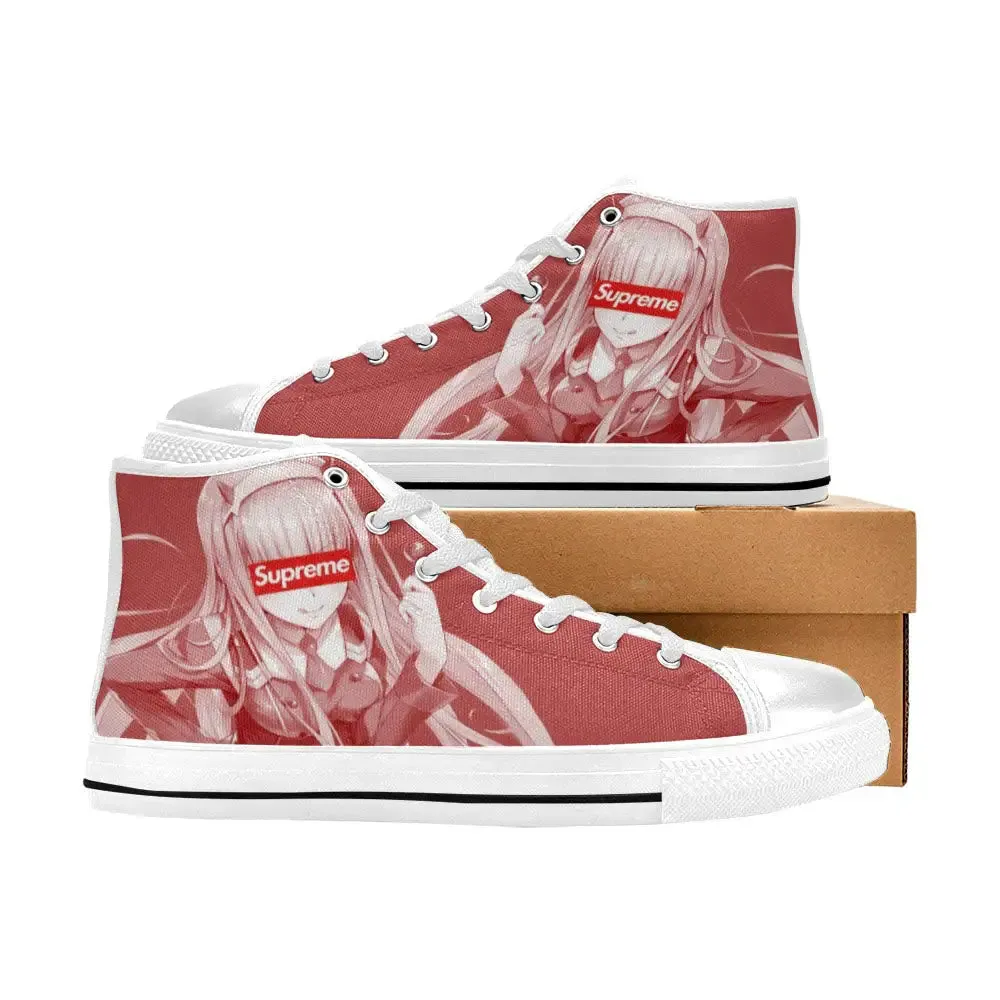 Sexy Zero Two Darling in the FranXX Shoes High Top Sneakers for Kids and Adults