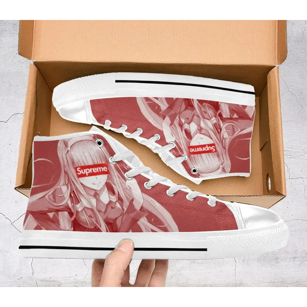 Sexy Zero Two Darling in the FranXX Shoes High Top Sneakers for Kids and Adults