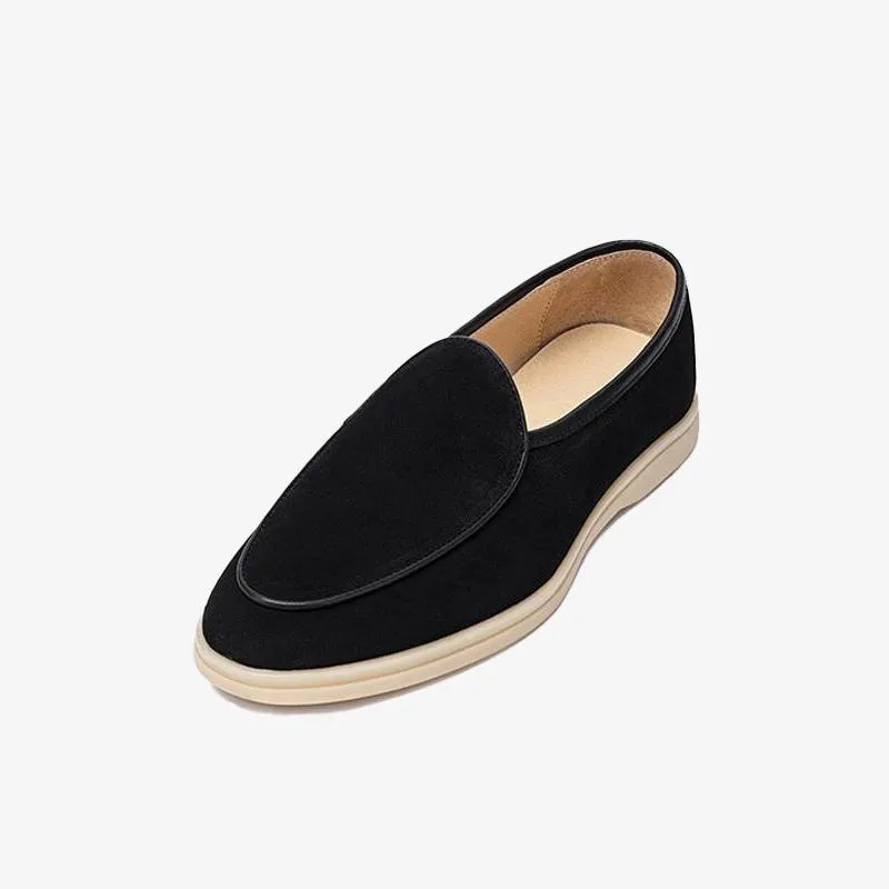 Slip-On Round Toe Cowhide Shoes