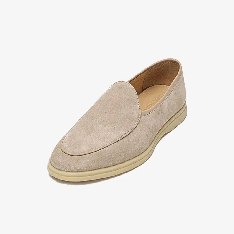 Slip-On Round Toe Cowhide Shoes