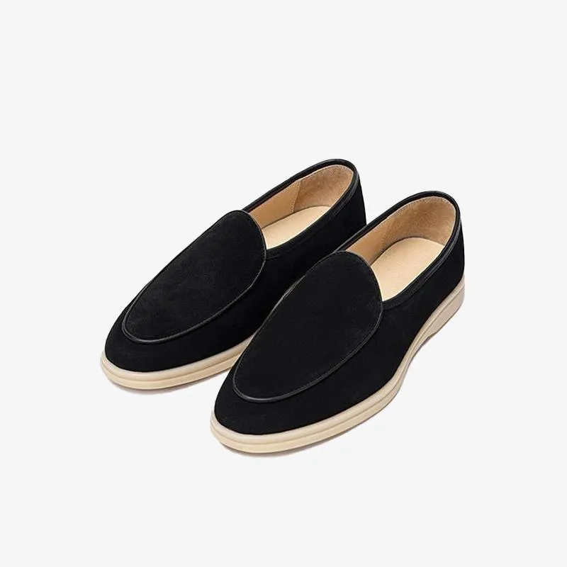Slip-On Round Toe Cowhide Shoes