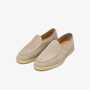 Slip-On Round Toe Cowhide Shoes
