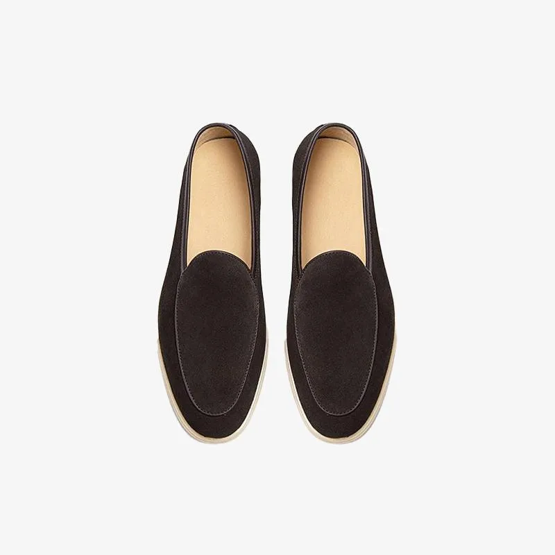 Slip-On Round Toe Cowhide Shoes