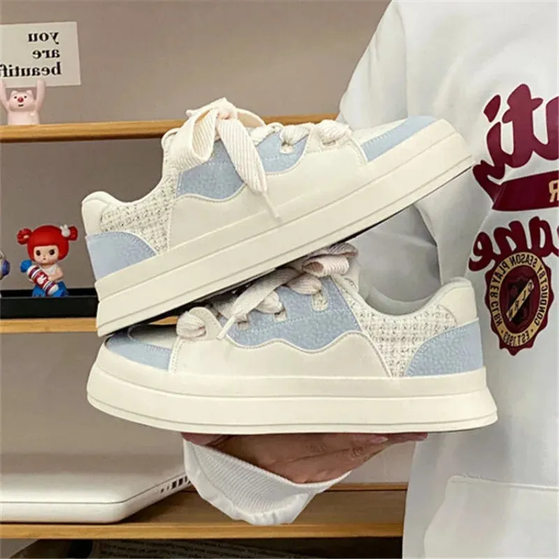 Sohiwoo Kawaii Women Vulcanize Shoes Spring Summer 2024 Platform Sneakers Tennis Female Flats Casual Cute Skateboard Footwear