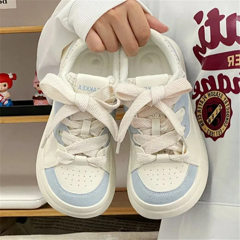 Sohiwoo Kawaii Women Vulcanize Shoes Spring Summer 2024 Platform Sneakers Tennis Female Flats Casual Cute Skateboard Footwear