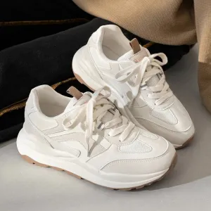 Sohiwoo Versatile Women's Casual Trendy Thick-soled Dad Shoes Spring New Style Slip-on Sneakers Fashionable Net Red Sports Shoes