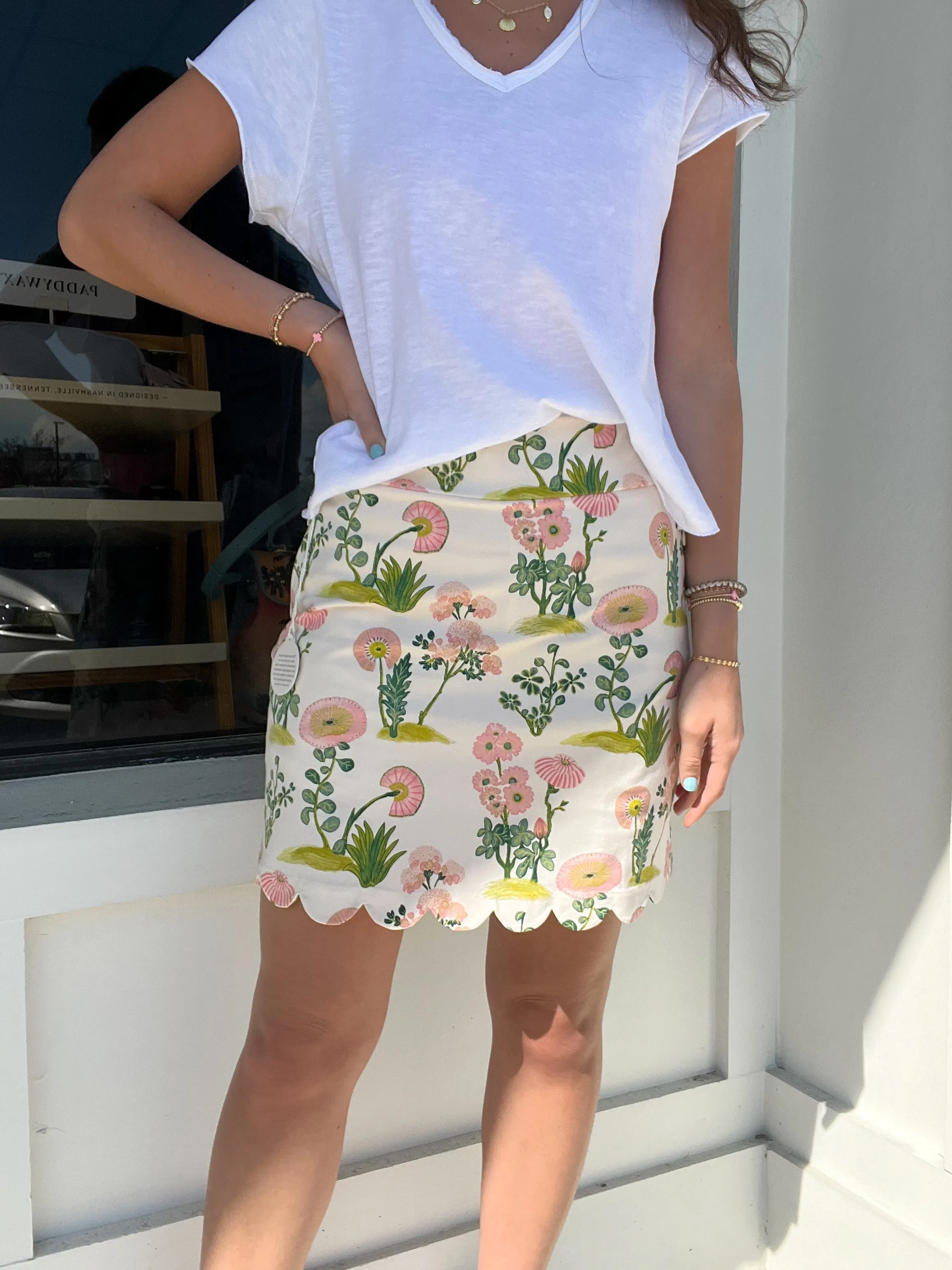 Spartina Scallop Skort Enclave Floral Springs