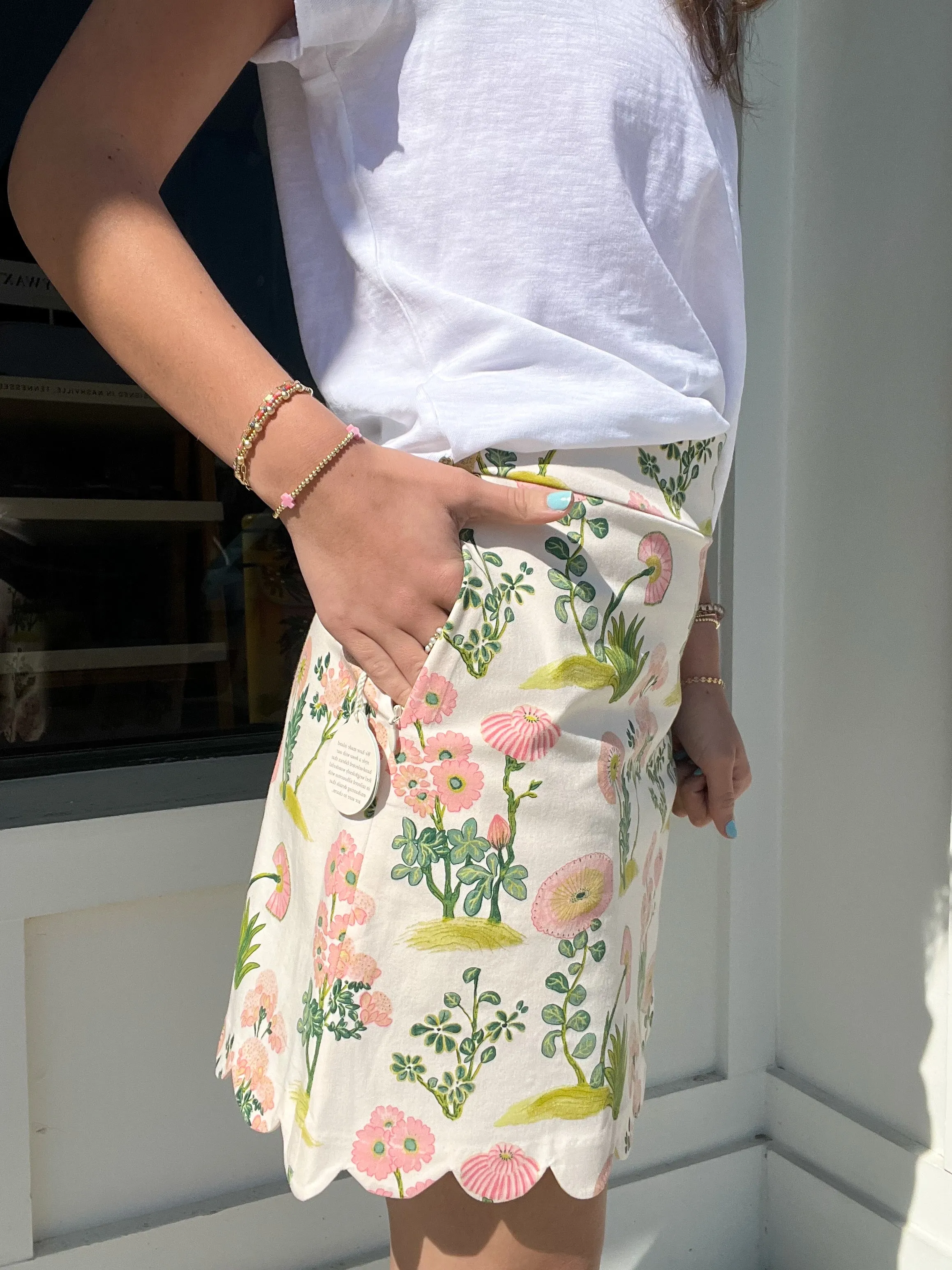 Spartina Scallop Skort Enclave Floral Springs