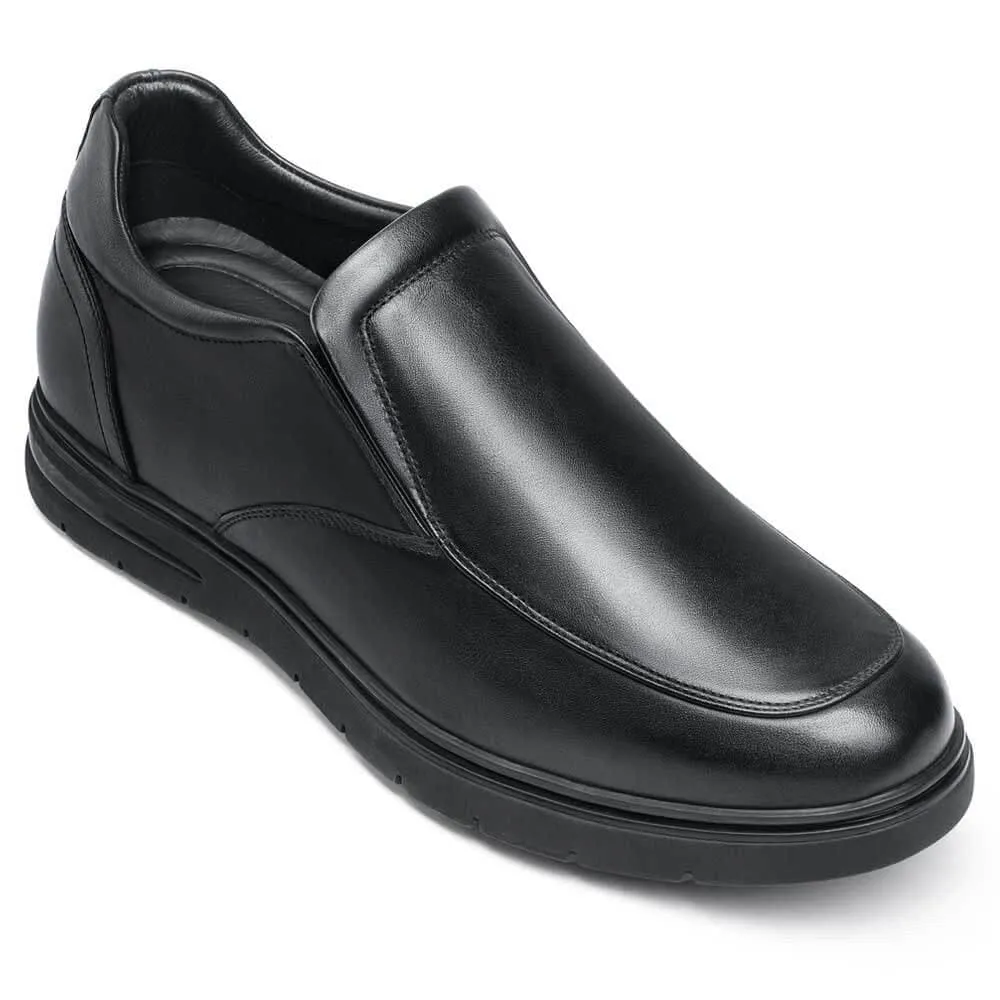 This item only ships to Europe - 6 CM / 2.36 Inches CMR CHAMARIPA Men's Elevator Loafers: Enhance Your Height with Black Leather Casual Loafers
