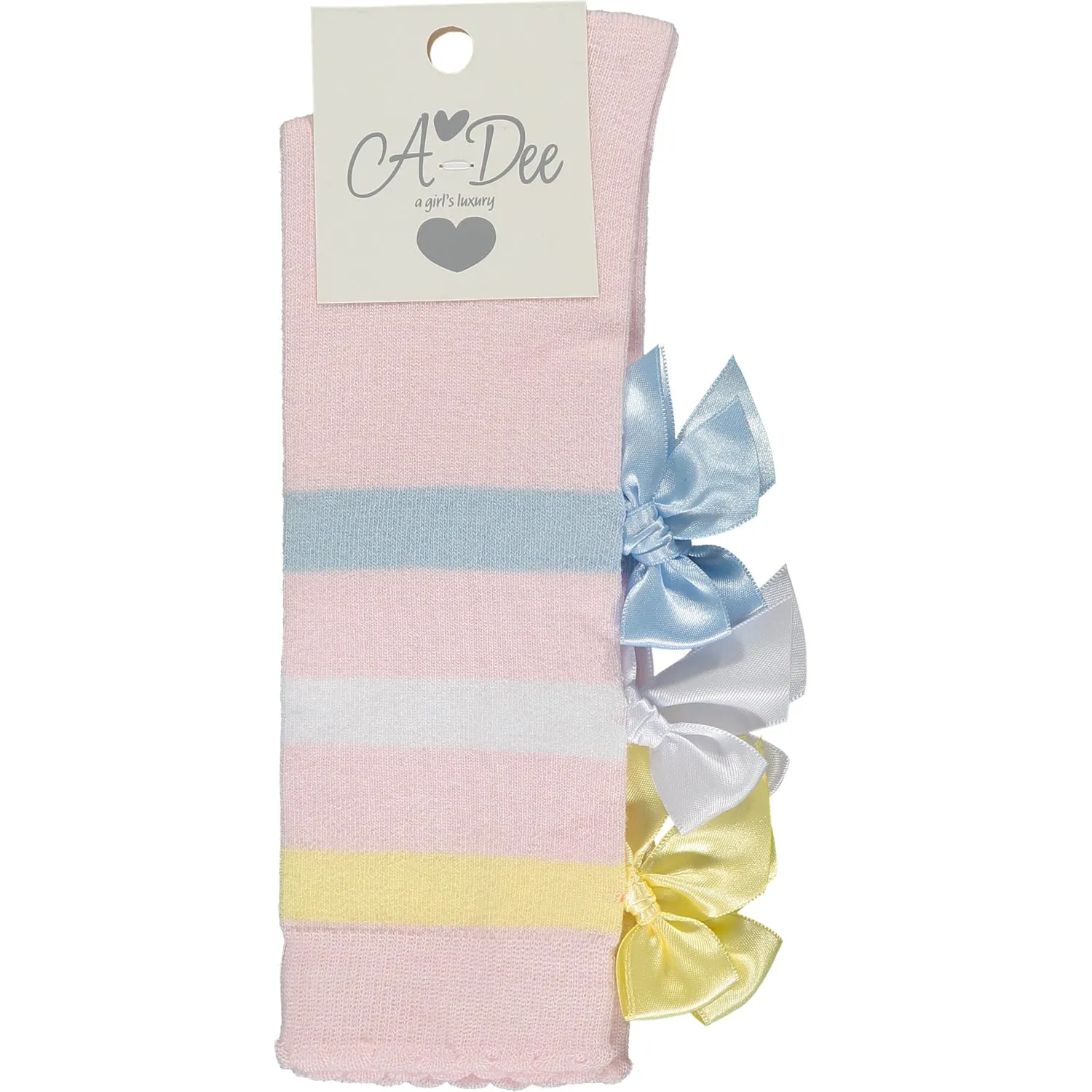 Triple Bow Knee High Socks, Viola Jo