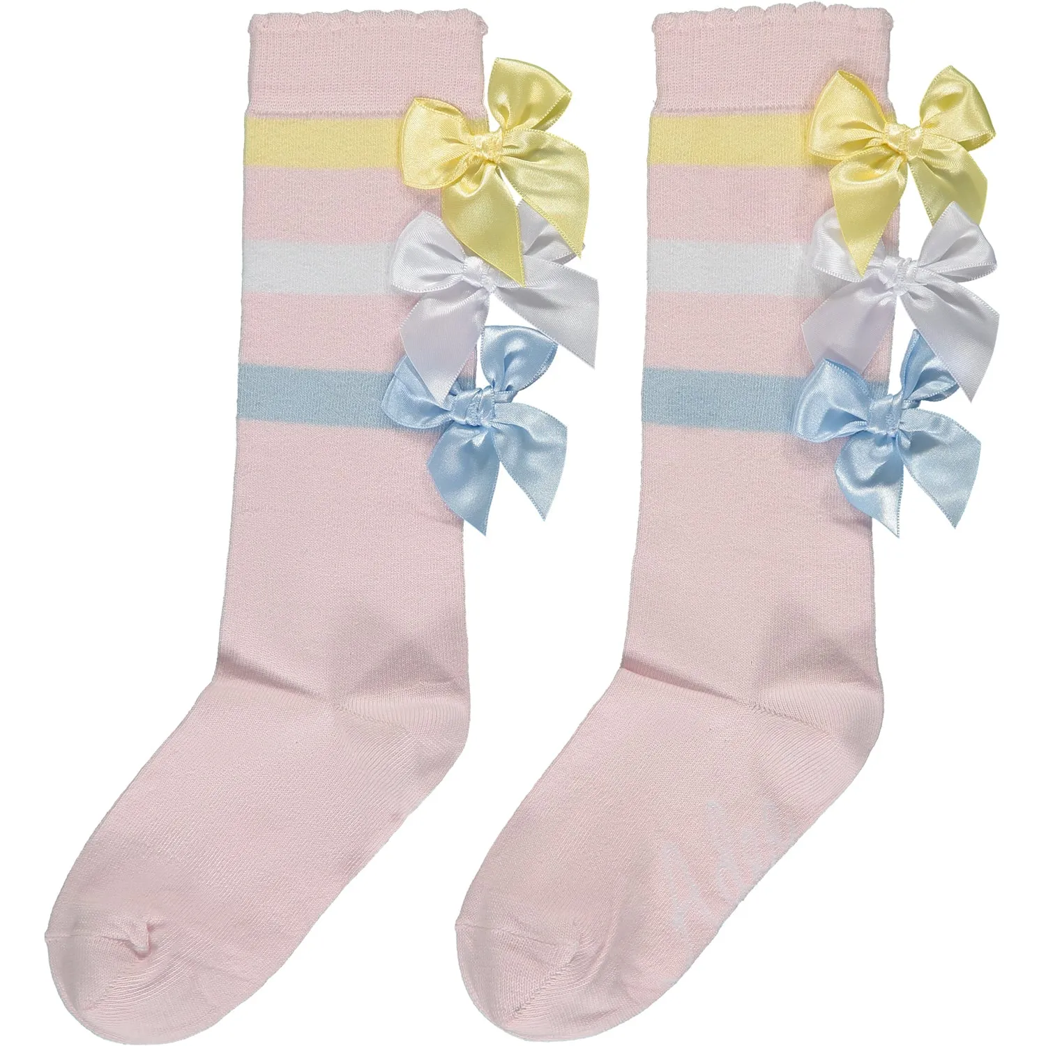 Triple Bow Knee High Socks, Viola Jo