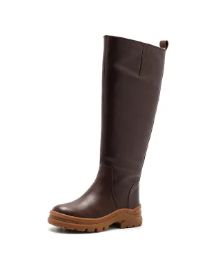 Winter Genuine Leather Handmade Long Boots with Fur 34-41