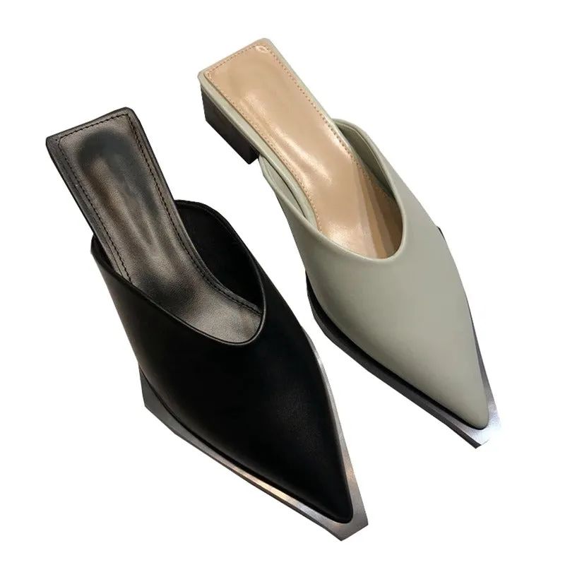 Women's Spring Casual Pointed Toe Mules