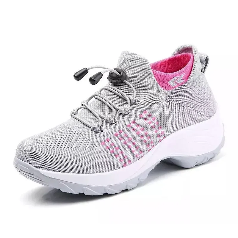 Women's summer mesh breathable elastic lace-up socks sneakers