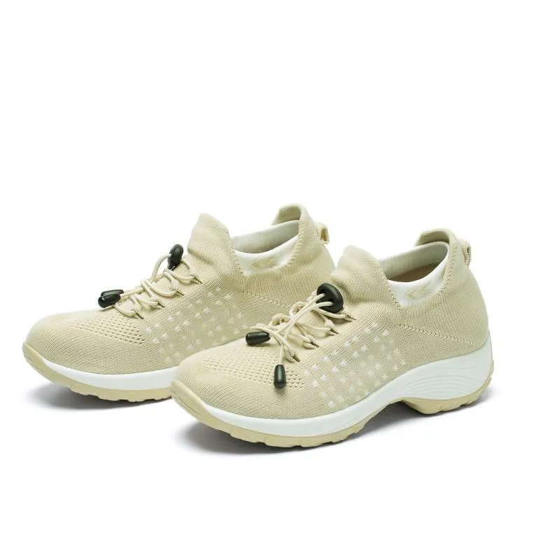 Women's summer mesh breathable elastic lace-up socks sneakers