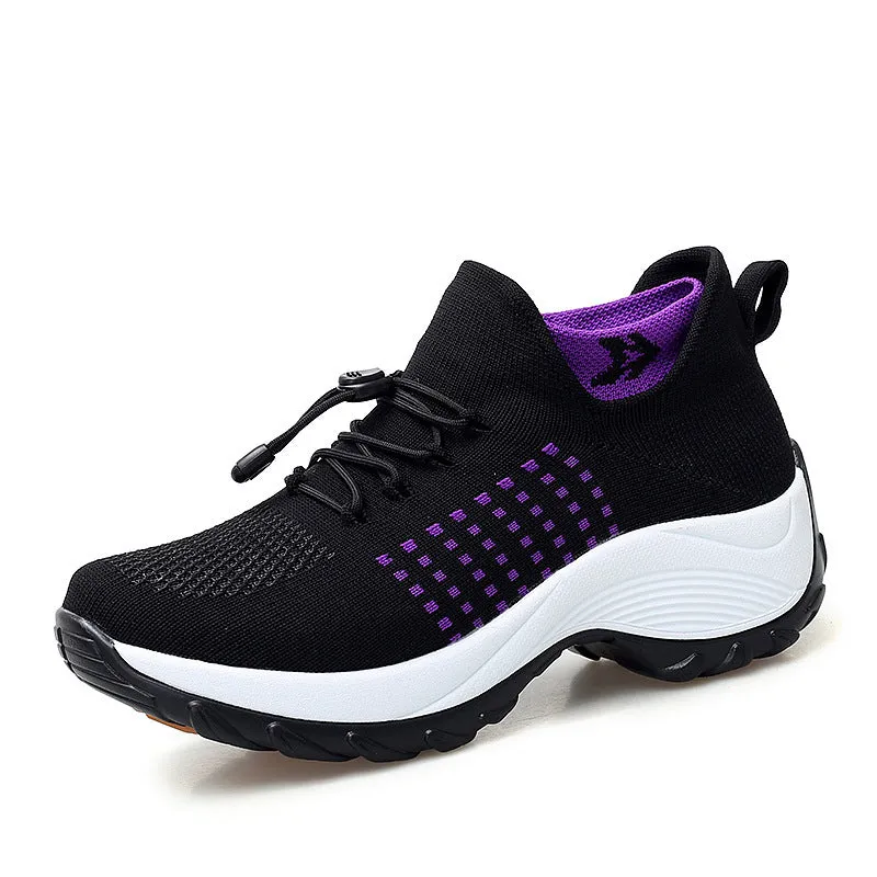 Women's summer mesh breathable elastic lace-up socks sneakers