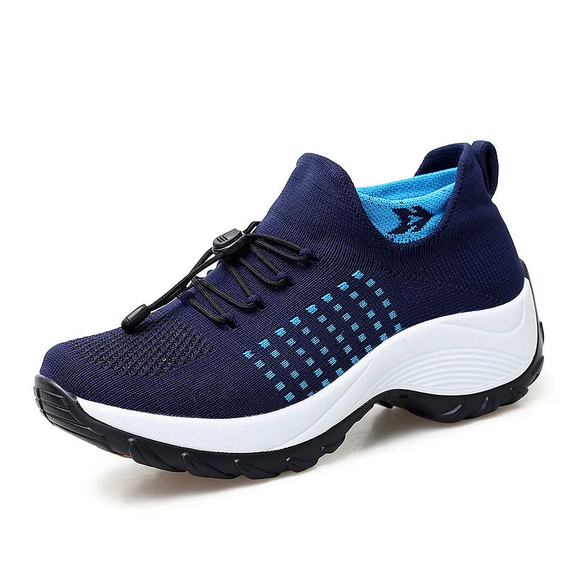 Women's summer mesh breathable elastic lace-up socks sneakers