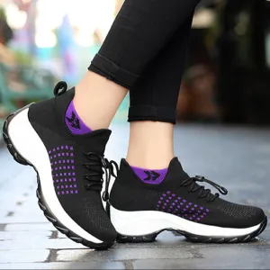 Women's summer mesh breathable elastic lace-up socks sneakers