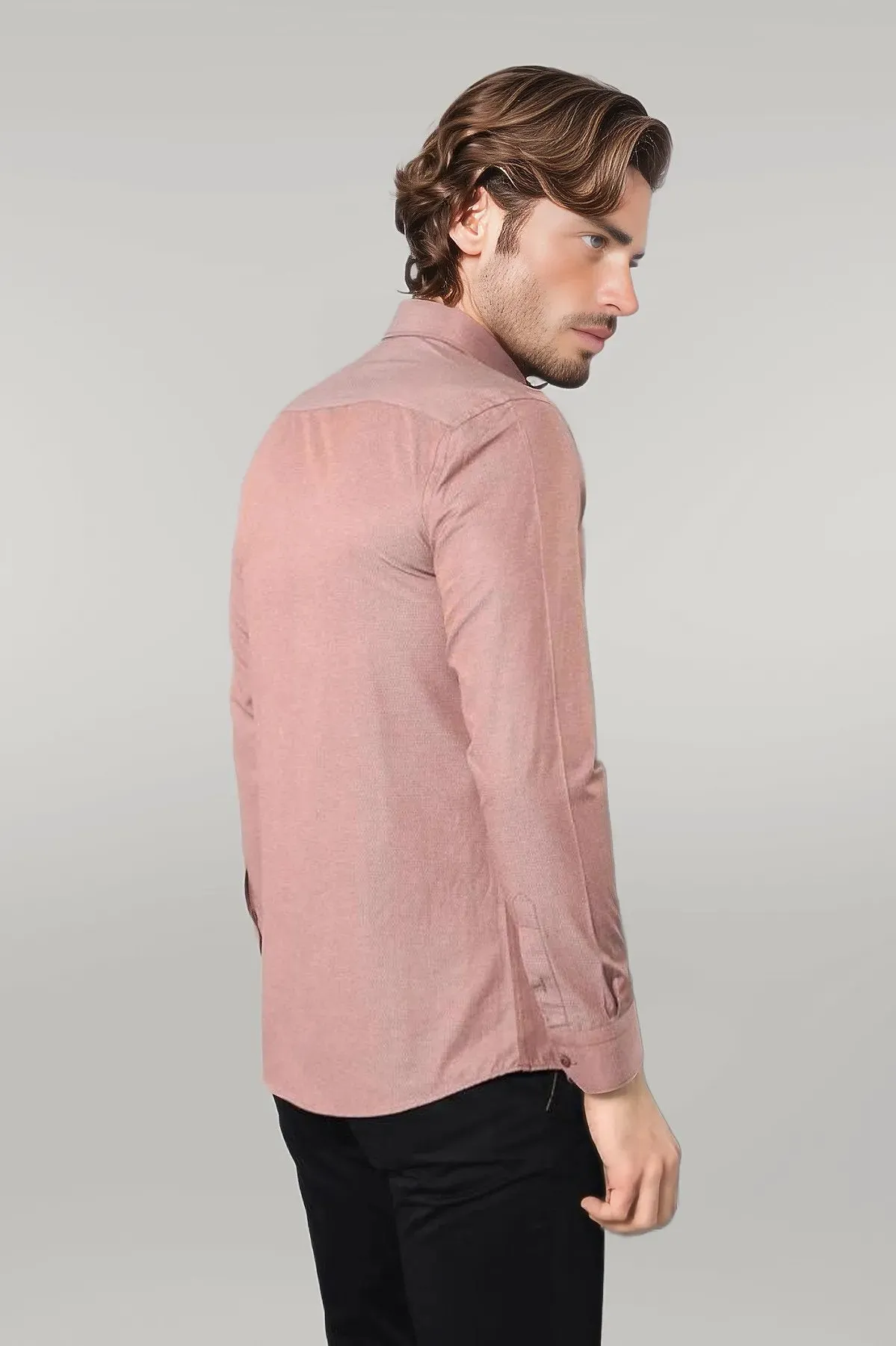 WSS Dot Patterned Brown Shirt   - Singen