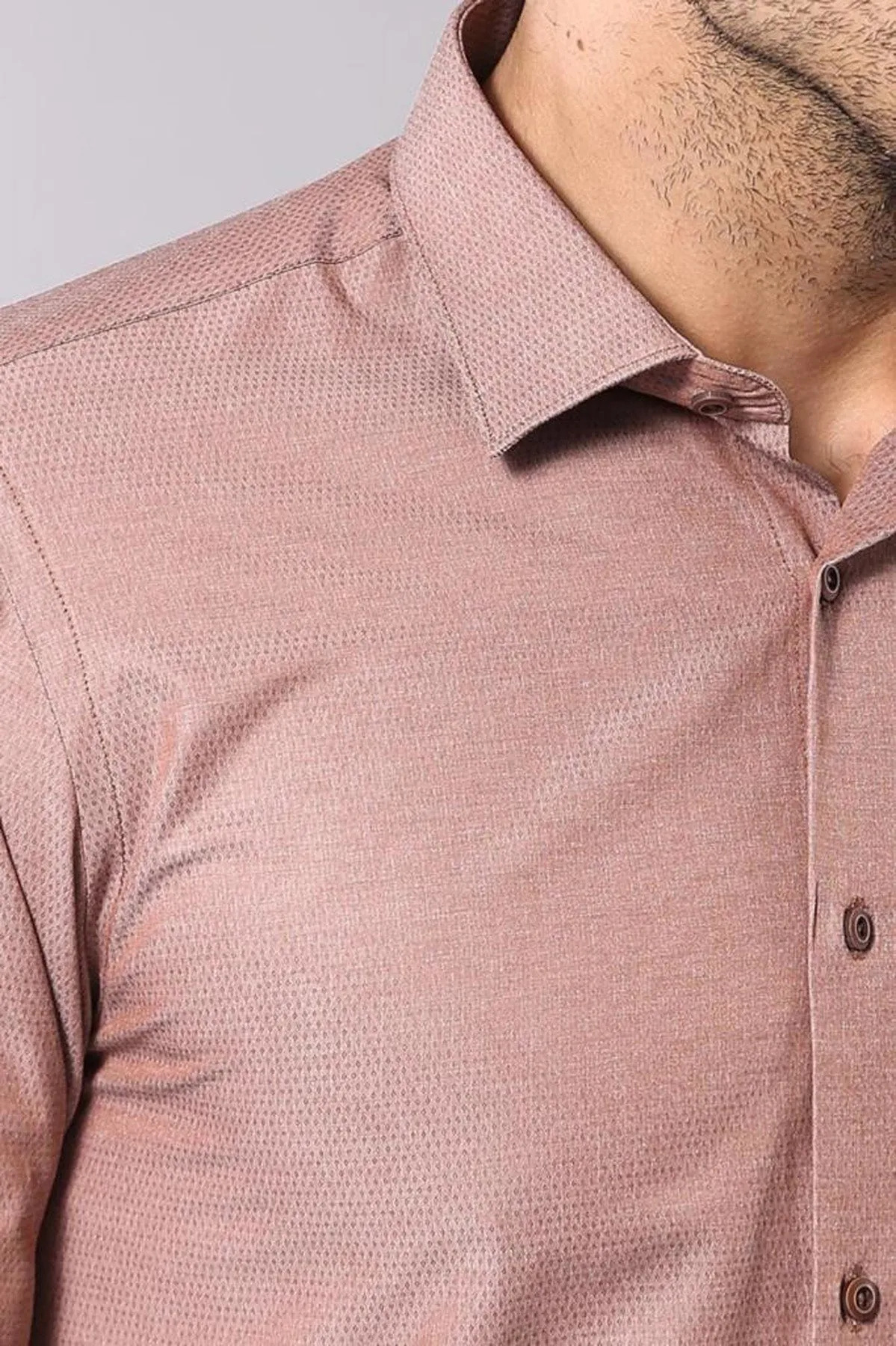 WSS Dot Patterned Brown Shirt   - Singen